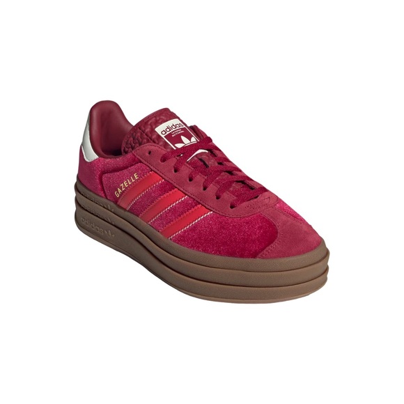 ADIDAS GAZELLE Bold Bright Red/Victory Red Velvet sneakers, Women’s 9.5, NEW! - Picture 4 of 14